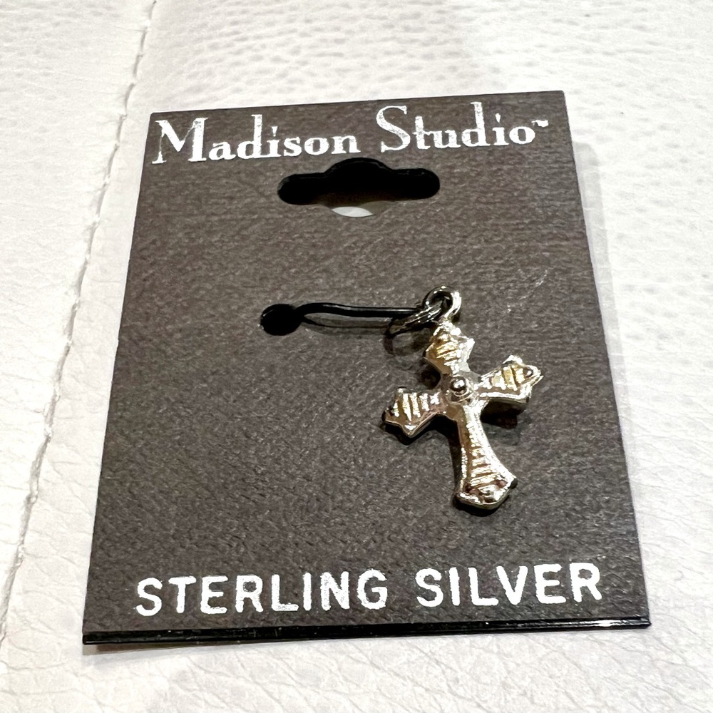 NWT Sterling Silver Cross 1" Dainty & Pretty Pendant